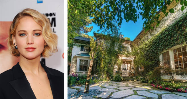 J.Law is the latest of the revolving door of celebrities to occupy this Hidden Hills, California, home, which she purchased for $6.4 million. 