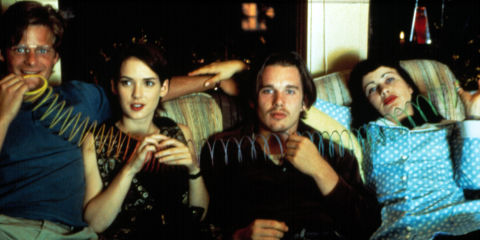 REALITY BITES, Steve Zahn, Winona Ryder, Ethan Hawke, Janeane Garofalo, 1994, (c) Universal/courtesy Everett Collection
