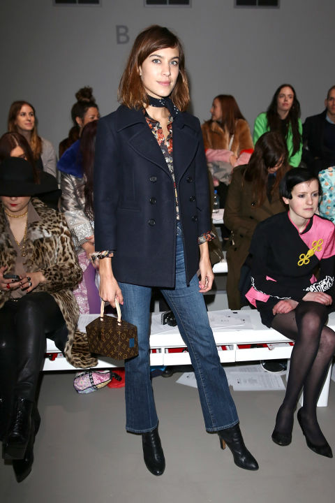 LONDON, ENGLAND - FEBRUARY 24:  Alexa Chung attends the Ashley Williams show during London Fashion Week Fall/Winter 2015/16 at Somerset House on February 24, 2015 in London, England.  (Photo by Tim P. Whitby/Getty Images)