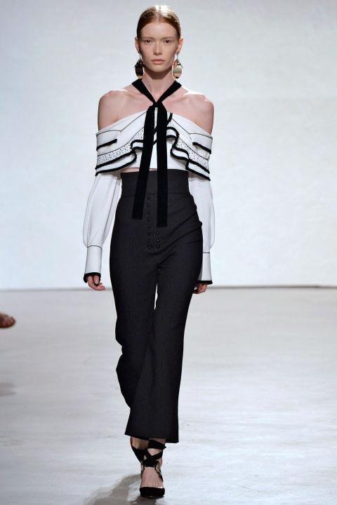 Frills and polka dots also made the parade, as the duo bared shoulders and midriffs with cropped tops and high-waisted pants.