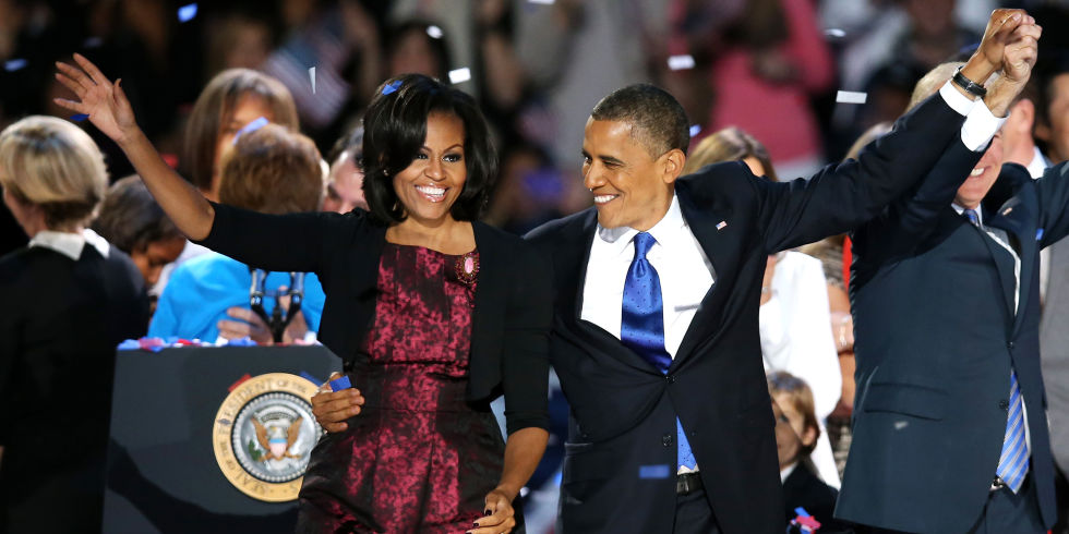 After President Obama's victory speech in Chicago, 2012

