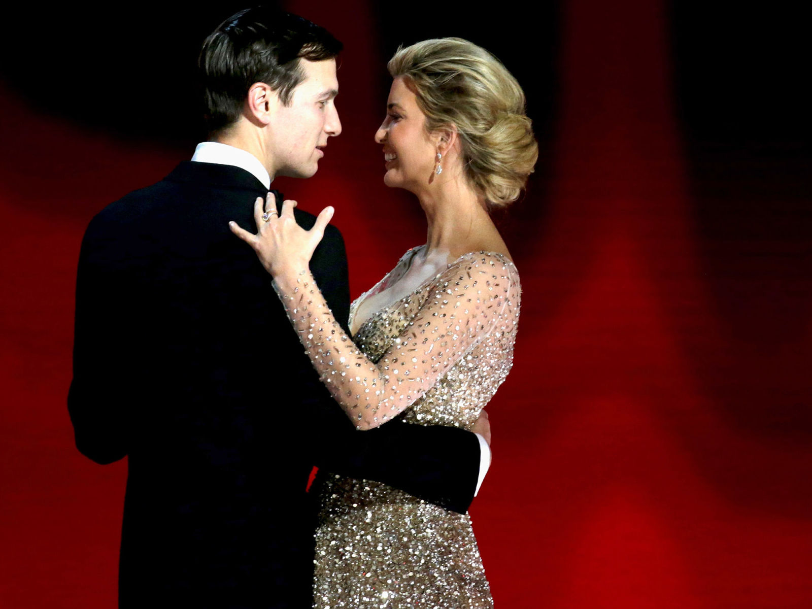 Ivanka Trump Wears Champagne Carolina Herrera Dress to Inauguration Ball   Ivanka's Gala Gown