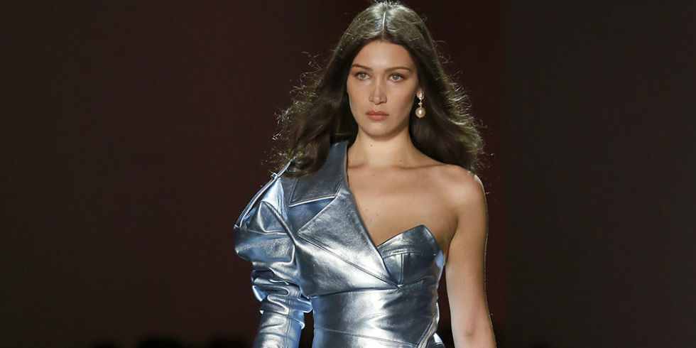 bella hadid dress silver Bella Hadid Wore a Silver Prom Dress in Cannes