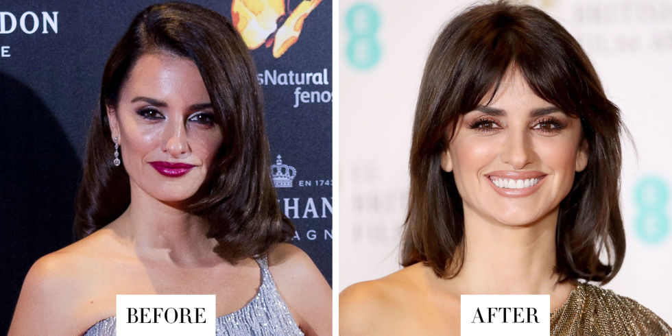 When:&nbsp;February 12, 2017 What:&nbsp;Split Bangs Why we love it: At the British Academy Film Awards,&nbsp;Penélope Cruz debuted a new blunt bob with split bangs. The style is both effortlessly chic and a nod to retro, but the length and undone texture make it perfect for 2017. 