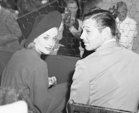 Carole Lombard and Clarke Gable at the Los Angeles Tennis Club in 1937